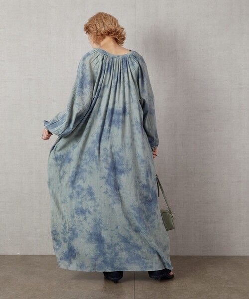 FREAK'S STORE（フリークスストア）の「▽【WEB限定】インドタイダイスッキパーワンピース（ワンピース・レディース・ベージュ/ブラウン/ブルー・ﾌﾘ-）」の7枚目の写真