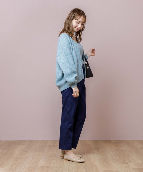 flower（フラワー）の「フラッフィアンサンブルニット（カーディガン/ボレロ・レディース・ベージュ/ブルー・FREE）」の8枚目の写真