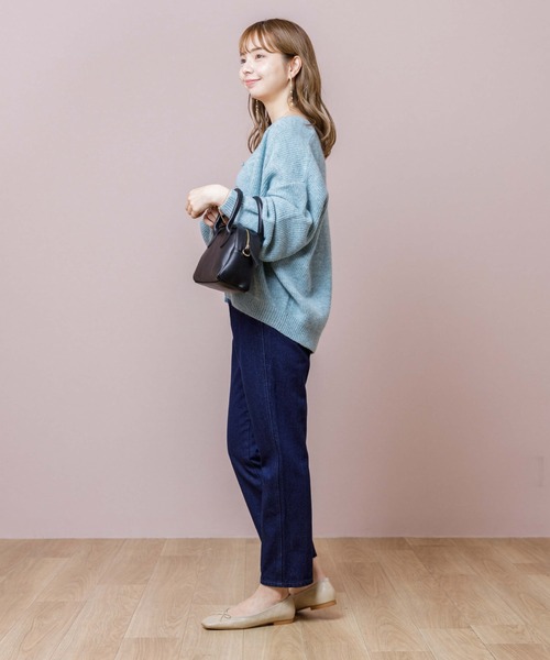 flower（フラワー）の「フラッフィアンサンブルニット（カーディガン/ボレロ・レディース・ベージュ/ブルー・FREE）」の7枚目の写真