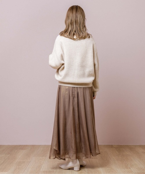 flower（フラワー）の「フラッフィアンサンブルニット（カーディガン/ボレロ・レディース・ベージュ/ブルー・FREE）」の10枚目の写真