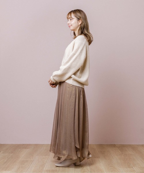 flower（フラワー）の「フラッフィアンサンブルニット（カーディガン/ボレロ・レディース・ベージュ/ブルー・FREE）」の13枚目の写真