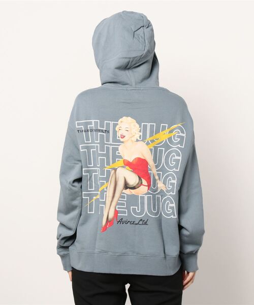 AVIREX（アヴィレックス）の「ピンナップガール プルオーバー パーカー /PIN UP GIRL PULLOVER PARKA（パーカー・レディース・ベージュ/ホワイト/ブラック/ブルーグレー・FREE）」の9枚目の写真