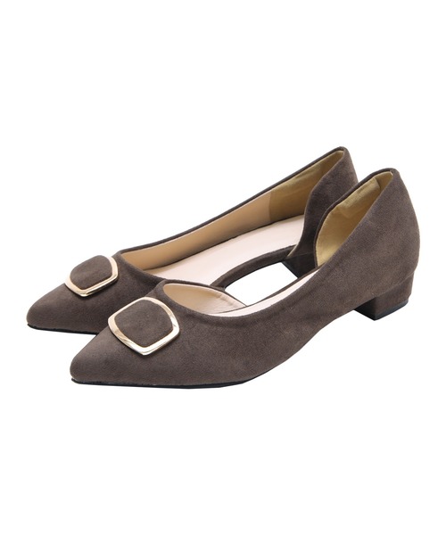 UR'S（ユアーズ）の「ｺﾞｰﾙﾄﾞﾊﾟｰﾂﾌﾗｯﾄﾊﾟﾝﾌﾟｽ（パンプス・レディース・キャメル/グレイッシュベージュ/チャコール・LL/S/M/L）」の4枚目の写真