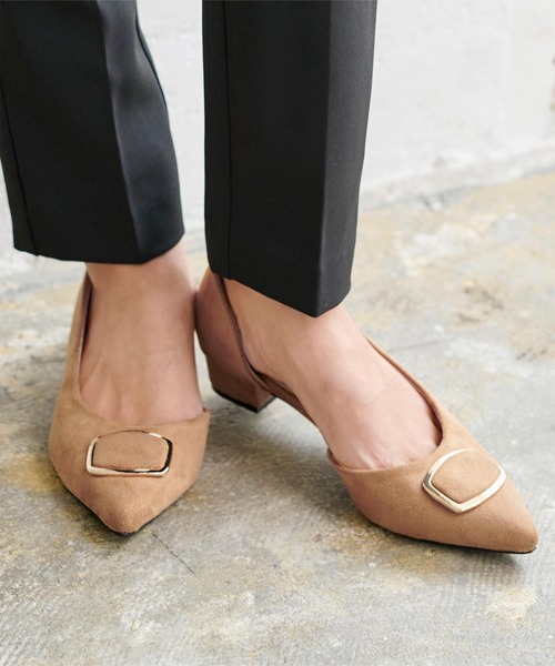 UR'S（ユアーズ）の「ｺﾞｰﾙﾄﾞﾊﾟｰﾂﾌﾗｯﾄﾊﾟﾝﾌﾟｽ（パンプス・レディース・キャメル/グレイッシュベージュ/チャコール・LL/S/M/L）」の5枚目の写真