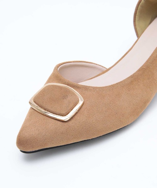 UR'S（ユアーズ）の「ｺﾞｰﾙﾄﾞﾊﾟｰﾂﾌﾗｯﾄﾊﾟﾝﾌﾟｽ（パンプス・レディース・キャメル/グレイッシュベージュ/チャコール・LL/S/M/L）」の8枚目の写真