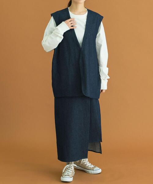 Uiscel（ユイセル）の「Uiscel　撥水デニムラップスカート（スカート・レディース・ワンウォッシュ・SMALL/MEDIUM）」の22枚目の写真