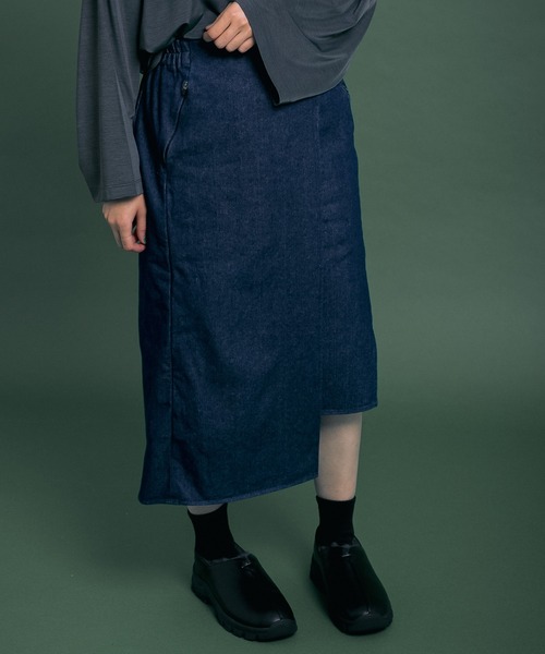 Uiscel（ユイセル）の「Uiscel　撥水デニムラップスカート（スカート・レディース・ワンウォッシュ・SMALL/MEDIUM）」の3枚目の写真