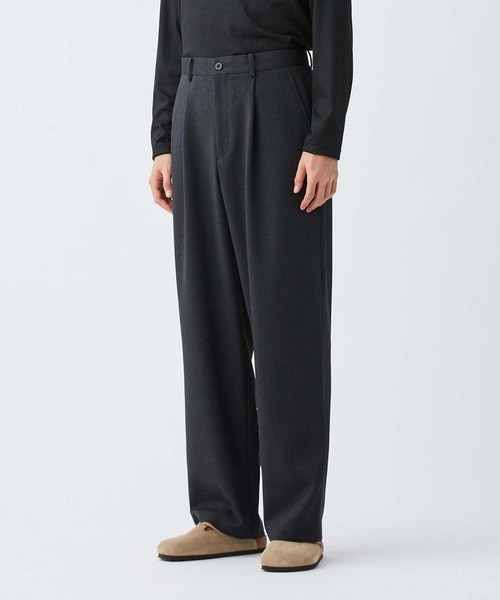 KASHIYAMA（カシヤマ）の「＜ウォッシャブル＞TECH-POLYESTER オックスフォードストレッチ1タックワイドパンツ（その他パンツ・メンズ・ネイビー/グレー・マルチサイズ）」の10枚目の写真