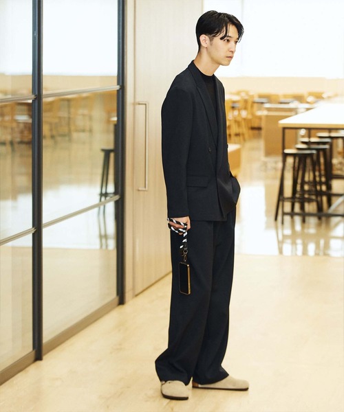 KASHIYAMA（カシヤマ）の「＜ウォッシャブル＞TECH-POLYESTER オックスフォードストレッチ1タックワイドパンツ（その他パンツ・メンズ・ネイビー/グレー・マルチサイズ）」の16枚目の写真