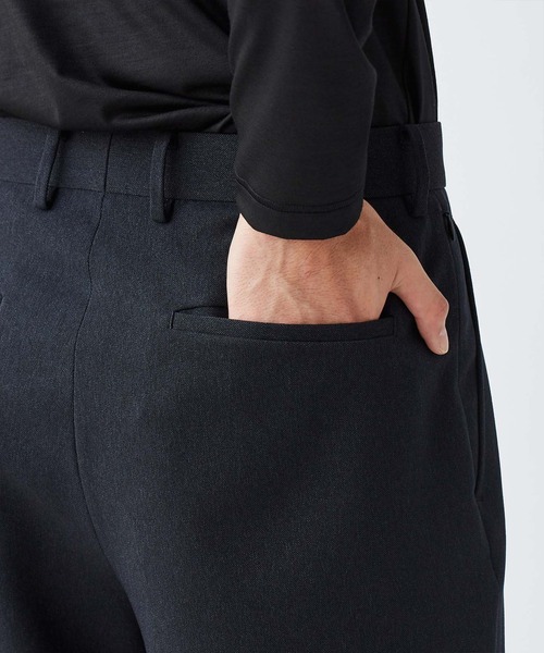 KASHIYAMA（カシヤマ）の「＜ウォッシャブル＞TECH-POLYESTER オックスフォードストレッチ1タックワイドパンツ（その他パンツ・メンズ・ネイビー/グレー・マルチサイズ）」の6枚目の写真