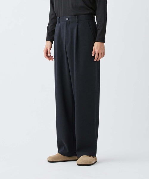 KASHIYAMA（カシヤマ）の「＜ウォッシャブル＞TECH-POLYESTER オックスフォードストレッチ1タックワイドパンツ（その他パンツ・メンズ・ネイビー/グレー・マルチサイズ）」の19枚目の写真