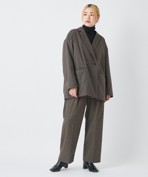 CIAOPANIC（チャオパニック）の「マルチタックワイドパンツ（スラックス・レディース・ブラウン/キャメル/チェック・SMALL/MEDIUM）」の17枚目の写真