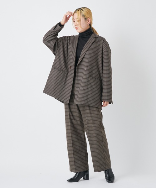 CIAOPANIC（チャオパニック）の「マルチタックワイドパンツ（スラックス・レディース・ブラウン/キャメル/チェック・SMALL/MEDIUM）」の20枚目の写真