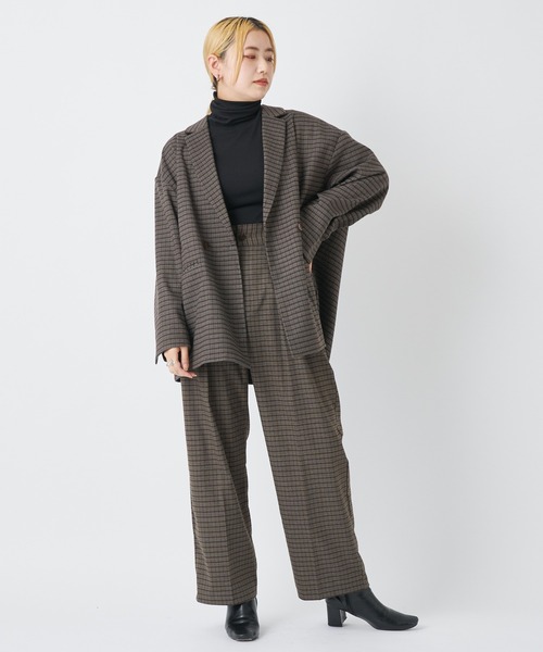 CIAOPANIC（チャオパニック）の「マルチタックワイドパンツ（スラックス・レディース・ブラウン/キャメル/チェック・SMALL/MEDIUM）」の11枚目の写真