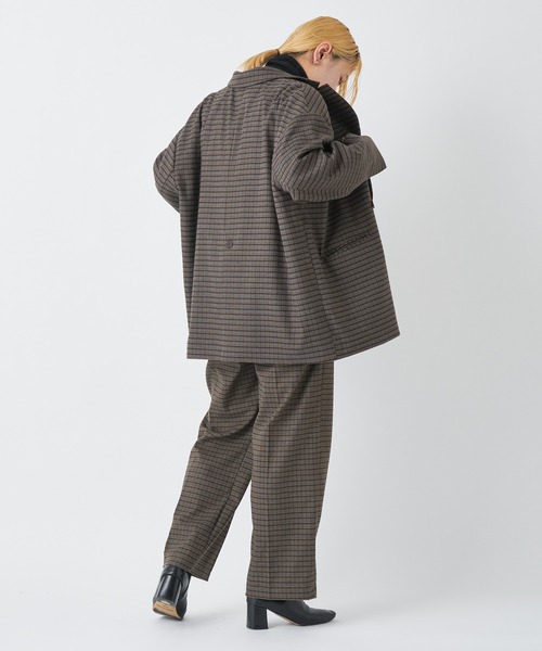 CIAOPANIC（チャオパニック）の「マルチタックワイドパンツ（スラックス・レディース・ブラウン/キャメル/チェック・SMALL/MEDIUM）」の8枚目の写真