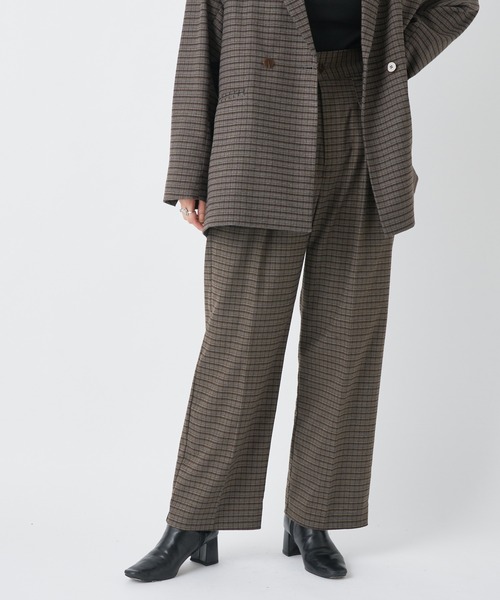 CIAOPANIC（チャオパニック）の「マルチタックワイドパンツ（スラックス・レディース・ブラウン/キャメル/チェック・SMALL/MEDIUM）」の16枚目の写真