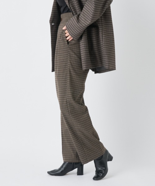 CIAOPANIC（チャオパニック）の「マルチタックワイドパンツ（スラックス・レディース・ブラウン/キャメル/チェック・SMALL/MEDIUM）」の19枚目の写真