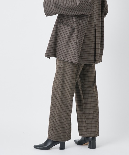 CIAOPANIC（チャオパニック）の「マルチタックワイドパンツ（スラックス・レディース・ブラウン/キャメル/チェック・SMALL/MEDIUM）」の13枚目の写真