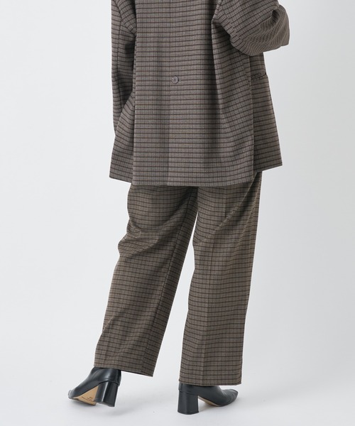 CIAOPANIC（チャオパニック）の「マルチタックワイドパンツ（スラックス・レディース・ブラウン/キャメル/チェック・SMALL/MEDIUM）」の4枚目の写真