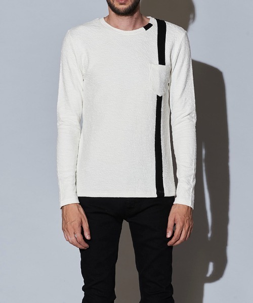 NO ID.（ノーアイディ）の「mlt3580- ｱｼﾝﾒﾄﾘｰﾊﾟﾈﾙU-N-T カットソー（Tシャツ/カットソー・メンズ・ネイビー/ブラック/ホワイト/ブルーグリーン・2/1）」の8枚目の写真