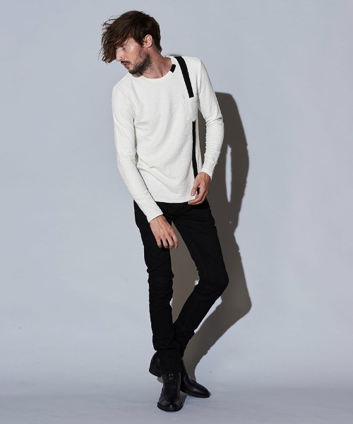 NO ID.（ノーアイディ）の「mlt3580- ｱｼﾝﾒﾄﾘｰﾊﾟﾈﾙU-N-T カットソー（Tシャツ/カットソー・メンズ・ネイビー/ブラック/ホワイト/ブルーグリーン・2/1）」の13枚目の写真