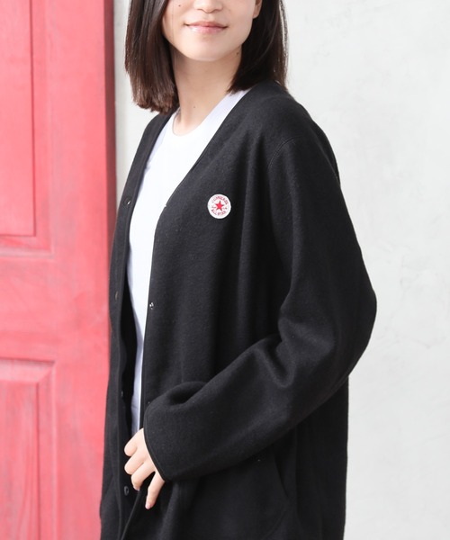 CONVERSE（コンバース）の「【CONVERSE/コンバース】フリースノーカラージャケット（ノーカラージャケット・レディース・ブラック/ブラウン/グレー/カーキ/モカ・M/L）」の20枚目の写真