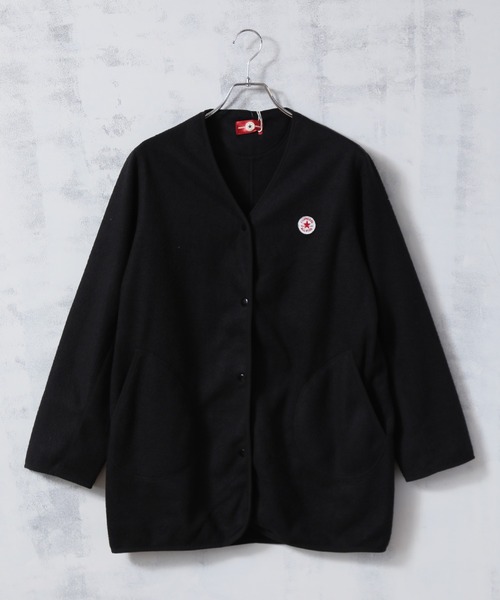 CONVERSE（コンバース）の「【CONVERSE/コンバース】フリースノーカラージャケット（ノーカラージャケット・レディース・ブラック/ブラウン/グレー/カーキ/モカ・M/L）」の14枚目の写真