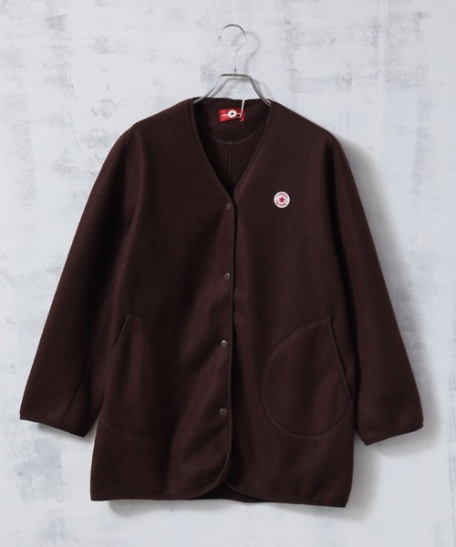 CONVERSE（コンバース）の「【CONVERSE/コンバース】フリースノーカラージャケット（ノーカラージャケット・レディース・ブラック/ブラウン/グレー/カーキ/モカ・M/L）」の16枚目の写真