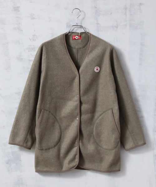 CONVERSE（コンバース）の「【CONVERSE/コンバース】フリースノーカラージャケット（ノーカラージャケット・レディース・ブラック/ブラウン/グレー/カーキ/モカ・M/L）」の18枚目の写真