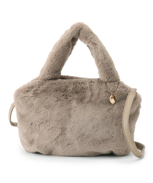 DRESKIP(ドレスキップ)の「◆2WAYフェイクファートート(トートバッグ・レディース・ブラウン系その他/アイボリー/ブラウン系1/チャコールグレー・00)」の3枚目の写真