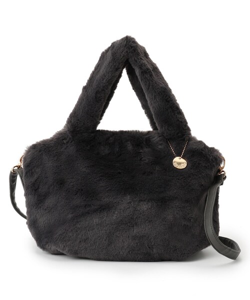 DRESKIP(ドレスキップ)の「◆2WAYフェイクファートート(トートバッグ・レディース・ブラウン系その他/アイボリー/ブラウン系1/チャコールグレー・00)」の2枚目の写真