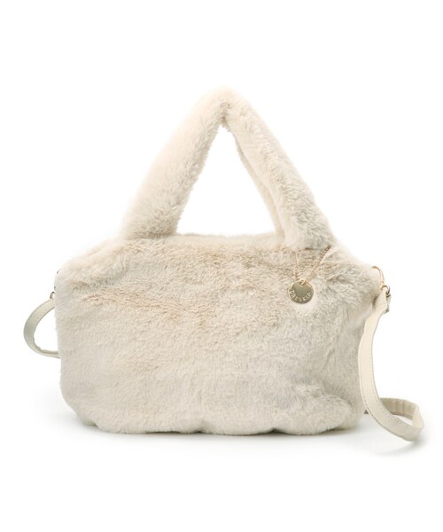 DRESKIP(ドレスキップ)の「◆2WAYフェイクファートート(トートバッグ・レディース・ブラウン系その他/アイボリー/ブラウン系1/チャコールグレー・00)」の1枚目の写真