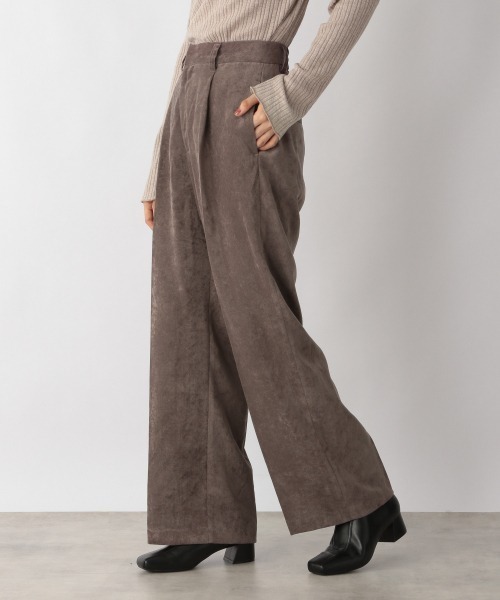LOWRYS FARM（ローリーズファーム）の「ベロアライクセミワイドパンツ　216000（その他パンツ・レディース・パープル/グレー/アイボリー・MEDIUM/LARGE）」の3枚目の写真