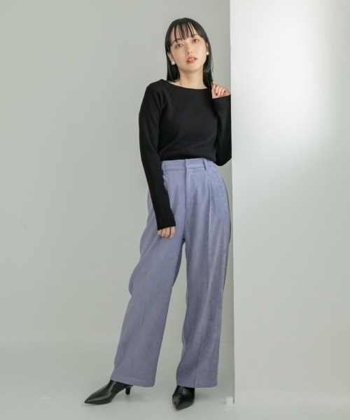LOWRYS FARM（ローリーズファーム）の「ベロアライクセミワイドパンツ　216000（その他パンツ・レディース・パープル/グレー/アイボリー・MEDIUM/LARGE）」の18枚目の写真
