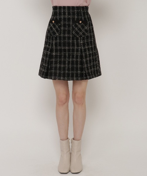 WILLSELECTION（ウィルセレクション）の「チェックボックスタックミニスカート（スカート・レディース・ブラック/ベージュ・SMALL/MEDIUM）」の15枚目の写真