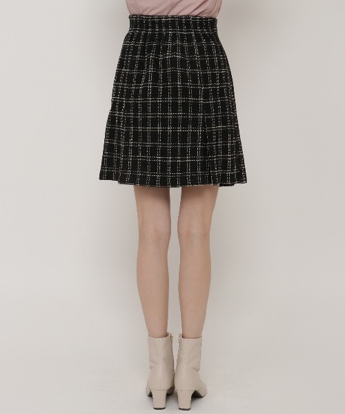WILLSELECTION（ウィルセレクション）の「チェックボックスタックミニスカート（スカート・レディース・ブラック/ベージュ・SMALL/MEDIUM）」の9枚目の写真