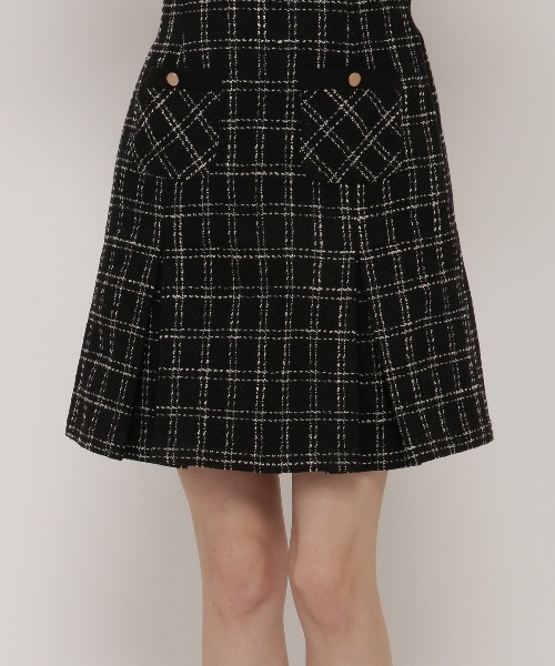 WILLSELECTION（ウィルセレクション）の「チェックボックスタックミニスカート（スカート・レディース・ブラック/ベージュ・SMALL/MEDIUM）」の7枚目の写真