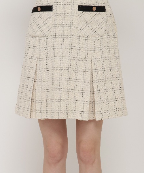 WILLSELECTION（ウィルセレクション）の「チェックボックスタックミニスカート（スカート・レディース・ブラック/ベージュ・SMALL/MEDIUM）」の13枚目の写真