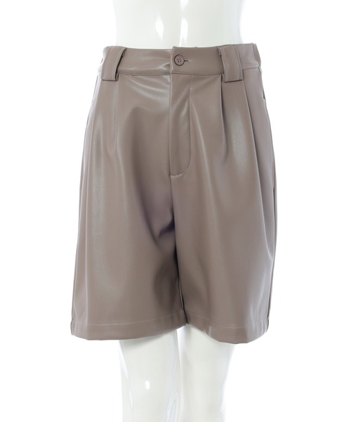 fifth calin（フィフスカラン）の「フェイクレザータックハーフパンツ（その他パンツ・レディース・ブラウン/ブラック・MEDIUM）」の16枚目の写真