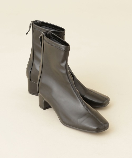 NANO universe（ナノユニバース）の「ストレッチPUショートブーツ（ブーツ・レディース・ブラック/グレー系その他4・38/37/36）」の2枚目の写真