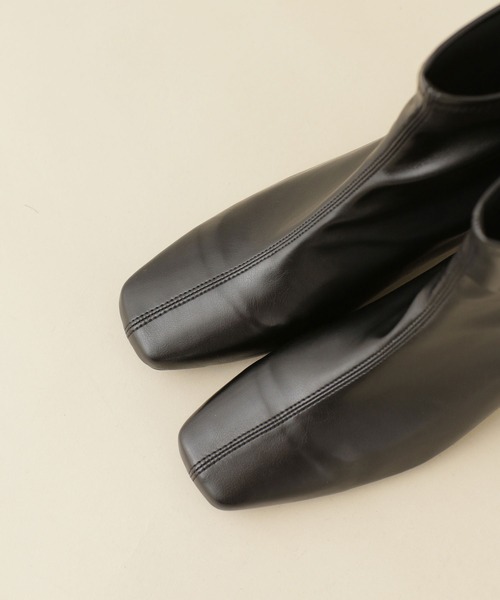 NANO universe（ナノユニバース）の「ストレッチPUショートブーツ（ブーツ・レディース・ブラック/グレー系その他4・38/37/36）」の8枚目の写真