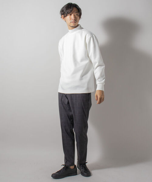 NOLLEY'S goodman(ノーリーズグッドマン)の「【WEB限定】ダンボールニット モックネック 日本製(※程良いルーズシルエットとツヤ感)(Tシャツ/カットソー・メンズ・ホワイト/オリーブ/ベージュ・MEDIUM/LARGE)」の9枚目の写真