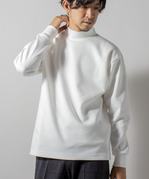 NOLLEY'S goodman(ノーリーズグッドマン)の「【WEB限定】ダンボールニット モックネック 日本製(※程良いルーズシルエットとツヤ感)(Tシャツ/カットソー・メンズ・ホワイト/オリーブ/ベージュ・MEDIUM/LARGE)」の10枚目の写真