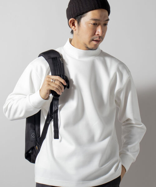 NOLLEY'S goodman(ノーリーズグッドマン)の「【WEB限定】ダンボールニット モックネック 日本製(※程良いルーズシルエットとツヤ感)(Tシャツ/カットソー・メンズ・ホワイト/オリーブ/ベージュ・MEDIUM/LARGE)」の15枚目の写真