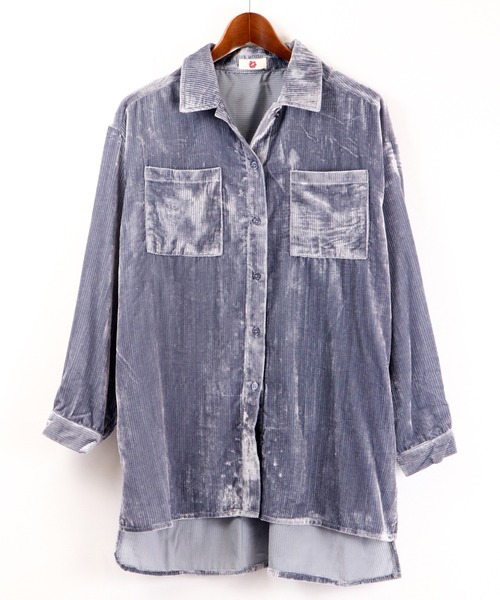 Brownie（ブラウニー）の「Brownie シアーコーデュロイロングシャツ（シャツ/ブラウス・レディース・ブルー/アイボリー/モカ・FREE）」の18枚目の写真