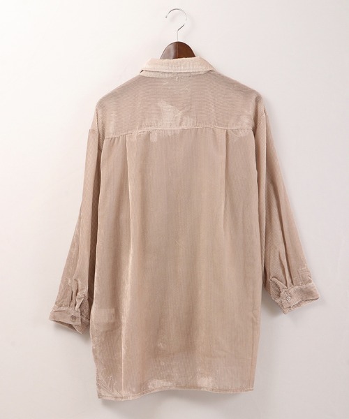 Brownie（ブラウニー）の「Brownie シアーコーデュロイロングシャツ（シャツ/ブラウス・レディース・ブルー/アイボリー/モカ・FREE）」の13枚目の写真