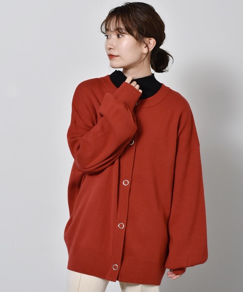 RETRO GIRL(レトロガール)の「ドット釦カラフルカーデ(カーディガン/ボレロ・レディース・グリーン/レッド/ブラック/ダークブラウン/アイボリー/ブルー・FREE)」の6枚目の写真