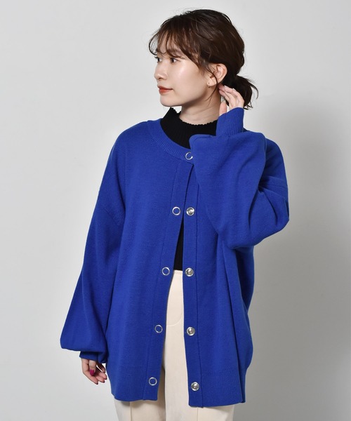 RETRO GIRL(レトロガール)の「ドット釦カラフルカーデ(カーディガン/ボレロ・レディース・グリーン/レッド/ブラック/ダークブラウン/アイボリー/ブルー・FREE)」の5枚目の写真