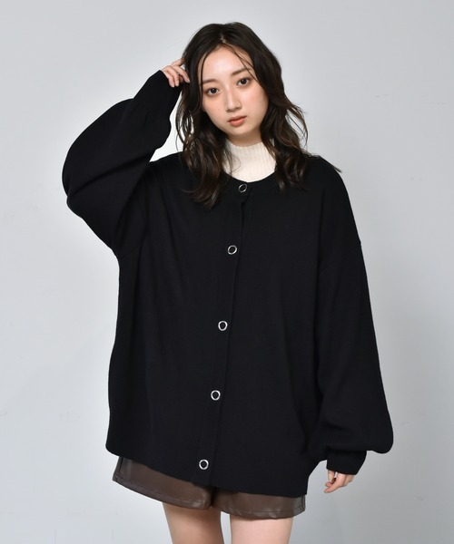 RETRO GIRL(レトロガール)の「ドット釦カラフルカーデ(カーディガン/ボレロ・レディース・グリーン/レッド/ブラック/ダークブラウン/アイボリー/ブルー・FREE)」の3枚目の写真