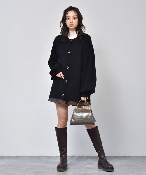 RETRO GIRL(レトロガール)の「ドット釦カラフルカーデ(カーディガン/ボレロ・レディース・グリーン/レッド/ブラック/ダークブラウン/アイボリー/ブルー・FREE)」の12枚目の写真